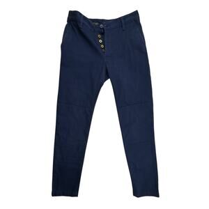 Askov Finlayson Vermilion Button Fly Pant Men 29X30 Blue Japanese Canvas USA